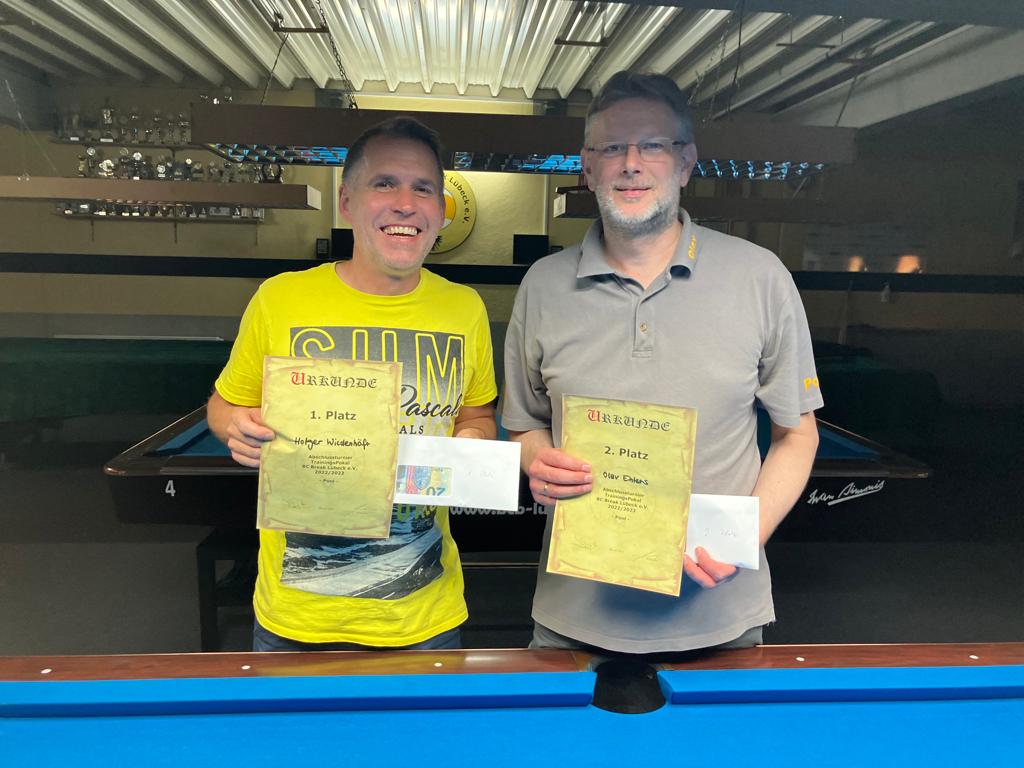 Holger gewinnt Endturnier Trainingspokal Pool 2023
